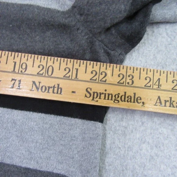 Eddie Bauer Mens Sweater TL Gray Striped Cotton Merino Wool Crewneck 15885 - Picture 5 of 8